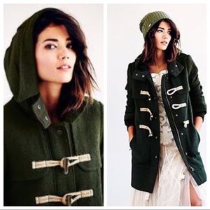 Free People hooded wool toggle coat